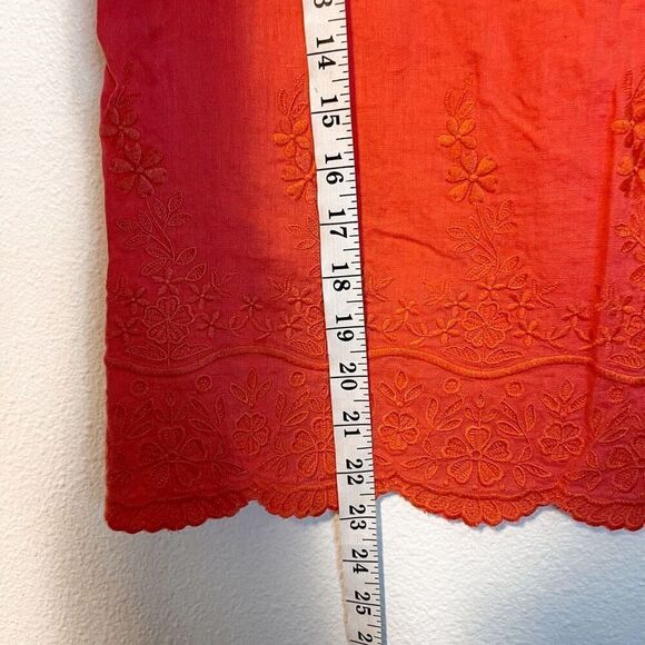 J. Crew Linen Embroidered Blouse 4 - Picture 2 of 8